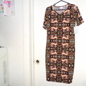 NWT Lularoe Egyptian Pattern Print Maxi Dress Sz L